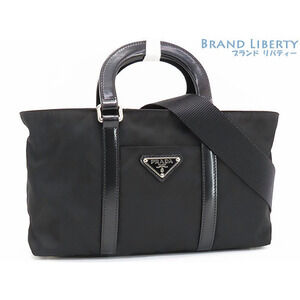 Prada tote bag handbag crossbody shoulder Nero Black leather
